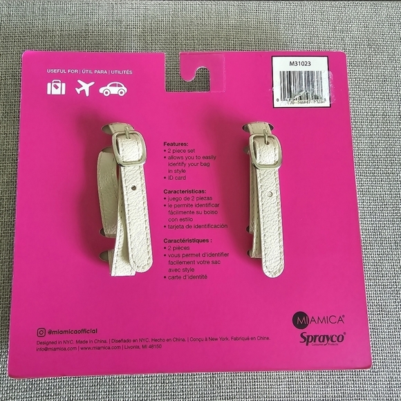 Miamica 2 Piece Luggage Tags Travel Suitcase Carry On Bag Identification - Picture 2 of 2